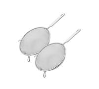 Fackelmann 9321650 Lot de passoires, tamis en inox, chinois en acier inoxydable diamètre 20 cm longueur totale 34 cm, Gris