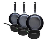 Ensemble de 3 poêles de 20, 24 et 28 cm et 3 casseroles 16, 18 et 20 cm Fackelmann Brandao