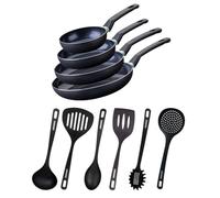 Ensemble de 4 poêles de 16 20 24 et 28 cm et 6 ustensiles Fackelmann Brandao