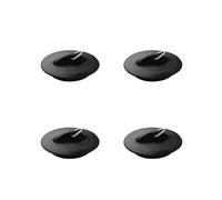 Fackelmann 9900850 Lot de 4 Bouchons d'évier Universel, Bouchon de lavabo, Bouchon évacuation évier, Plastique, Métal, Noir, 6 cm