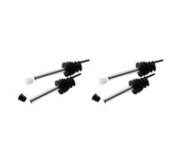 Fackelmann 9901050 Lot de 4 becs verseurs, bec verseur, bouchon bec verseur, verseur pour bouteille, Plastique, Acier inoxydable, Noir, 10 cm
