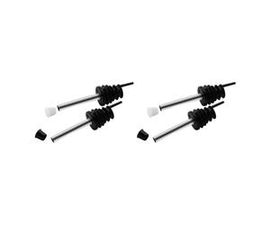 Fackelmann 9901050 Lot de 4 becs verseurs, bec verseur, bouchon bec verseur, verseur pour bouteille, Plastique, Acier inoxydable, Noir, 10 cm