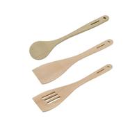 Fackelmann 9907250 Lot de 3 ustensiles de cuisine en bois, cuillère en bois, spatule, ustensile , de cuisine, cuillere ,FSC, 30 x 6,5 cm