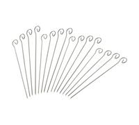 Fackelmann 9908250 Lot de 16 brochettes pour Barbecue, Acier Inoxydable, 21 cm, Gris