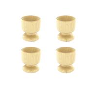 Fackelmann Lot de 4 coquetiers designs - Bois Bois