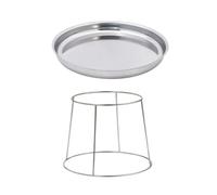 Fackelmann 9908750 Lot De 2 Ustensiles De Cuisine Spécial Fruits De Mer, Plateau Et Support Pour Plateau, Plateau Pour Fruits De Mer, Support Et Plateau De Fruits De Mer, Chromé, Inox, 34,7 Cm