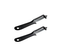 Fackelmann 9908850 Lot de 2 couteaux éplucheurs multifonctions, éplucheur pommes, économe pommes de terre, Acier inoxydable, Plastique, 18,5 x 1 x 3 cm