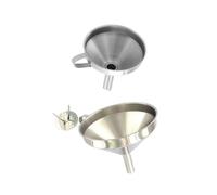 Fackelmann 9909550 Lot de 2 entonnoirs de cuisine inox, entonnoirs, entonnoirs inox, entonnoir cuisine, Acier inoxydable, 14 x 13,5 cm et 10,4 x 11 cm, Argenté