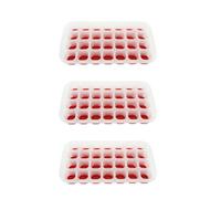 Fackelmann 9910450 Lot de 3 bacs à glaçons, bac à glaçons rose, bac à glaçons capacité 28 glaçons, bac pour 28 glaçons, Plastique, Silicone, 28 x 15 x 3,5 cm
