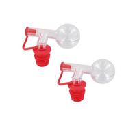 Fackelmann 9910750 Lot de 2 doseurs à alcool, boule pour dosage d'alcool, bec doseur pour bouteille, bouchon doseur 2,5 ouchon verseur, Plastique, Rouge, 9 x 7 cm