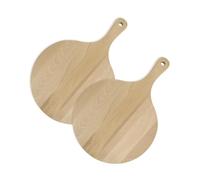 Fackelmann 9923950 Lot de 2 planches à pizza, planche en bois, planche à découper, planche ronde, 2 planches à découper bois, Bois, 30 cm, Marron 10