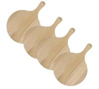 Fackelmann 9925050 Lot de 4 planches à pizza, planche en bois, planche à découper, planche ronde, 4 planches à découper rondes, Bois, 30 cm, Marron 9