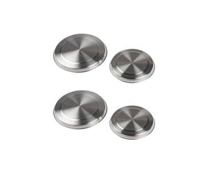 Fackelmann 9928250 Lot de 2 set de 2 caches plaques de cuisson gaz et électrique, cache plaque de cuisson, Acier inoxydable, 16 et 20 cm, Aluminium