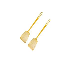 Fackelmann 9940450 Lot de 2 tapettes à mouche colorée, tapette à mouches, tue mouche avec pince pour ramasser les insectes, tapette, Plastique, Rouge, Jaune, Noir, 40 x 10 cm