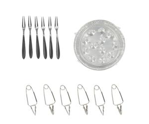 Fackelmann 9984850 Ensemble spécial escargots, fourchettes à escargots, Pinces à escargots, Plats à escargots jetables, Aluminium, Acier Inoxydable, De 12,5 à 17,5 cm