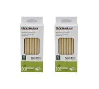 Fackelmann 9986850 Petites pailles brunes en papier, 2 lots de 50, 100 petites pailles en carton, Papier FSC, 15x0,8cm, Brun