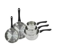 Set 2 poêles 20 et 24 cm et 3 casseroles 12 16 et 20 cm en inox Fackelmann Geneva