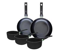 Ensemble de 2 poêles de 24 et 28 cm et 3 casseroles 16, 18 et 20 cm Fackelmann Brandao