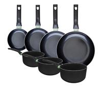 Fackelmann Ensemble de 4 poêles et 3 casseroles Brandao – céramique sans PFAS, induction