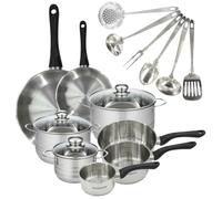 Batterie de 2 poêles 20/28 cm, 3 casseroles 12/16/20 cm, 3 faitouts 16/20/24 cm et 6 ustensiles Fackelmann Geneva