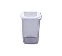 Fackelmann Boîte de conservation carrée 1200 ml - Transparente, avec couvercle beige clair, passe au lave-vaisselle et robuste, idéale pour la préparation des repas