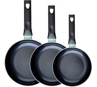 Fackelmann Brandao Lot de 3 poêles antiadhésives, 20/24/28 cm, aluminium recyclé, revêtement antiadhésif céramique résistant jusqu'à 400 °C, adaptées à l'induction