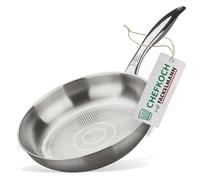 Fackelmann Chefkoch poêle à frire Ø24 cm avec fond alvéolé - Poêle en acier inoxydable de haute qualité - Convient pour tous les types de feux (y compris l'induction) - Ø24 x 0,5 cm