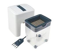 Fackelmann Coupe-Frites Manuel avec Récipient et Brosse de Nettoyage | Frites maison régulières sans effort, ABS léger et robuste, Format compact 11 5 x 10 x 16 cm, Passe au lave vaisselle