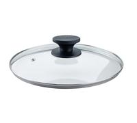 Fackelmann Couvercle en verre 24 cm, résistant à la chaleur, poignée bakélite Shadow Black, couvercle universel pour poêles Fackelmann
