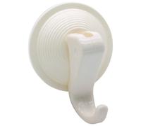 Fackelmann 16112 Crochet mural ventouse, crochet pour torchon de cuisine, crochet de cuisine, crochet ventouse, Plastique, Blanc, 5,5 cm
