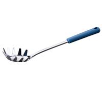 Fackelmann Cuillère à spaghetti Essential en acier inoxydable avec poignée ergonomique bleu foncé, idéale pour les spaghettis et les linguines, passe au lave-vaisselle