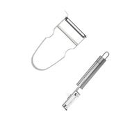 Fackelmann Duo éplucheurs légumes pendule et rasoir Castor inox | Épluchage précis, Lames mobiles, Inox facile à nettoyer, Formats 19 cm et 10,8 cm, Lave-vaisselle