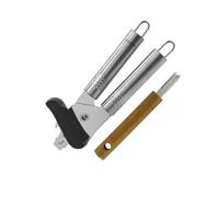 Duo Ouvre boîte manuel et tire languette Fackelmann Noir,Bois,Inox