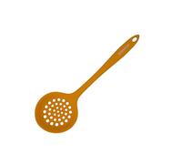 Fackelmann Écumoire de cuisine, idéale pour frire, silicone au toucher doux, convient pour poêles et casseroles avec revêtement, résistant jusqu'à 230 °C, passe au lave-vaisselle, couleur orange, 29 x