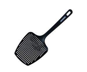 Fackelmann Écumoire de Service en RPET 31,5 cm | Égouttage rapide et service précis, Format 31,5 x 8,5 cm, RPET noir facile à prendre en main, Passe au lave vaisselle