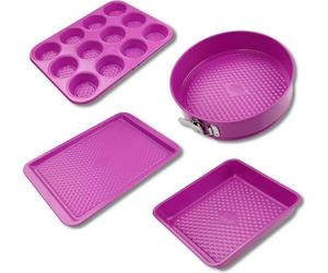 Fackelmann - Ensemble de 4 Moules à Pâtisserie - 23 à 38 cm - Fuchsia