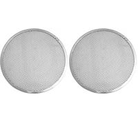 Fackelmann FM Professional 21692 Plaque pizza, Plaque four pizza, Four pizza, Plaque ronde, Grille de cuisson, Pizza, Aluminium, Argenté, 30 cm (Lot de 2)