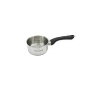 Fackelmann Geneva Saucepan Ø 12 cm Stainless Steel with Ergonomic Bakelite Handle, Heat Resistant and Stainless Steel for All Types of Cookers, Gris, Noir