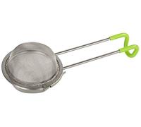 FACKELMANN INOX, passoire à thé avec Anse en Acier Inoxydable, Argent/Vert, env. 15,5 cm