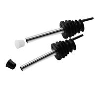 Fackelmann - Lot de 2 distributeurs de liqueur - capuchon acier inox et silicone - argent/blanc/noir