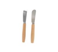 Fackelmann 40908 Lot de 2 couteaux à beurre, spatules à tartiner, Bois, Acier inoxydable, 17,3 x 2,1 x 1,3 cm