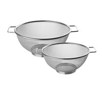 Fackelmann Set de 2 passoires chinoises INOX 9983650 – acier inoxydable argent Ø20 et 26 cm