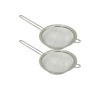 Fackelmann Lot de 2 tamis en inox 19 cm avec manche 40 cm | Tamise farine et coulis sans effort, Lot de 2 passoires tamis, Inox 19 x 40 cm, Passe au lave vaisselle, Fackelmann Basic
