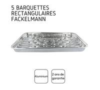 FACKELMANN Lot de 20 barquettes en aluminium 34 x 23 cm pour cuisson et barbecue