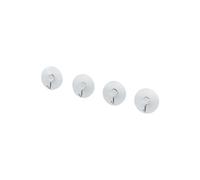 Fackelmann Crochets muraux à ventouse Lot de 4 – Transparent, métal/plastique, 2,8 x 1,6 cm