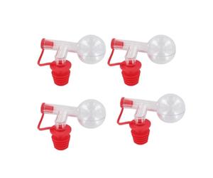 Fackelmann Lot de 4 doseurs à alcool 2,5 vec bec verseur pour bouteille | Dosage précis en service, Lot de 4 pour plusieurs bouteilles, Plastique rouge léger, Format compact 9 x 7 cm, Garantie 2 ans