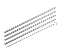 Fackelmann Pailles Eco, Set de 4, avec Brosse, Acier Inoxydable, 24 cm, 54855, Argenté