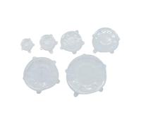 Fackelmann 47040 Lot De 6 Couvercles Silicone Alimentaire, Couvercle Extensible En Silicone, Film Étirable Réutilisable, Couvercle Alimentaire, Silicone, 19,7 / 16,1 / 13,8 / 10,6 / 9,4 / 6,6 Cm