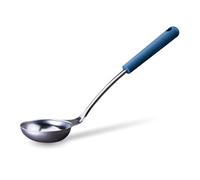 Fackelmann Louche Essential en acier inoxydable avec manche bleu foncé - Parfait pour servir des soupes et des ragoûts, passe au lave-vaisselle