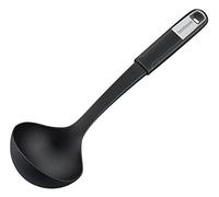 Fackelmann Louche Sense 31 cm Fourchette à Soupe en Plastique Antidérapant Poignée Soft Touch pour Poêles et casseroles (Argent/Noir) Quantité : 1 pièce